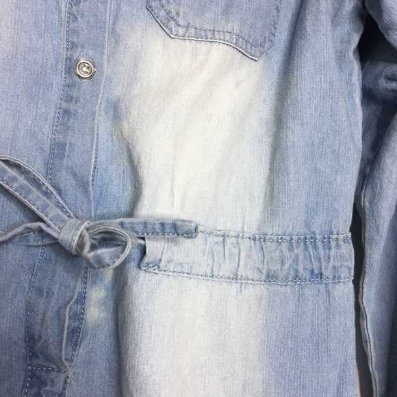 7 For All Mankind Light Denim Popover Dress - Picture 2 of 7